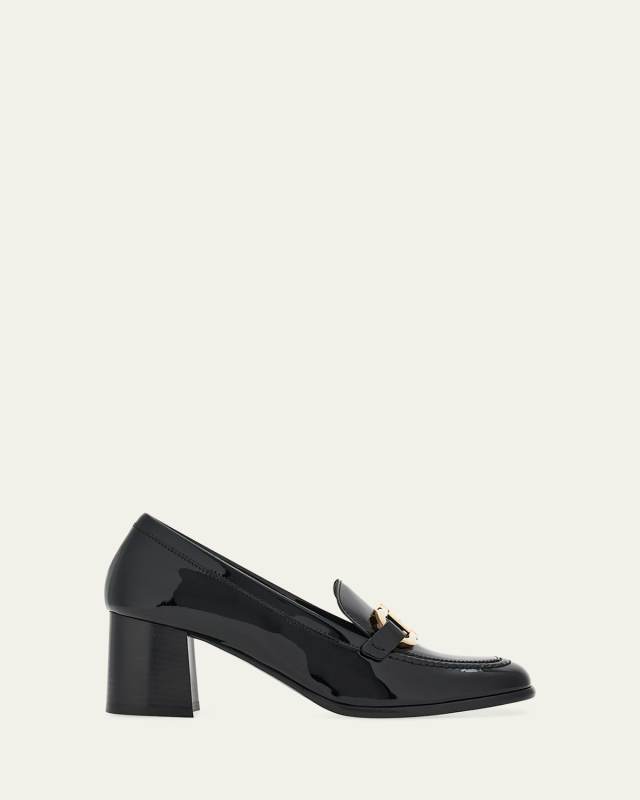 Marlena Gancini Bit Patent Leather Heeled Loafers